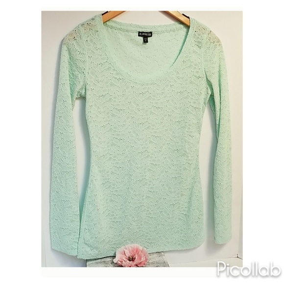 Express Tops - Mint Lace Top